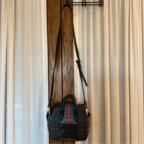 J. Crew Black Stewart Plaid Harper Mini Convertible Crossbody Satchel Bag - Picture 4 of 16